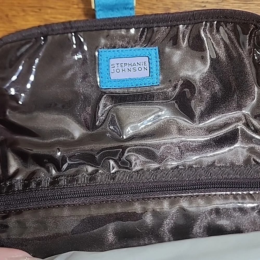 NWT Stephanie Johnson Faux Fur And Rhinestone Make Up Or Jewelry Zippered Bag